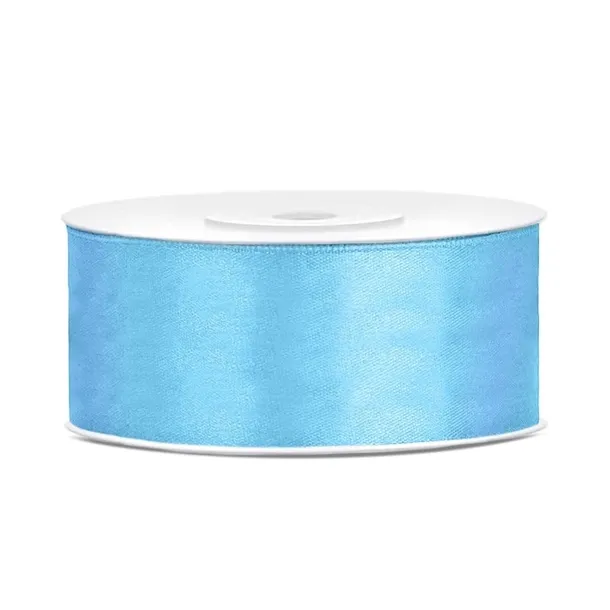 Wstążka satynowa 25 mm/25 m Błękitna Party Deco