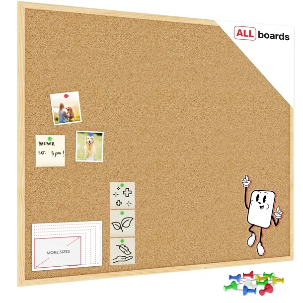 Tablica korkowa 100x80 drewniana rama + GRATIS