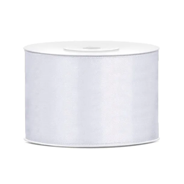 Wstążka satynowa 50 mm/25 m Biała Party Deco