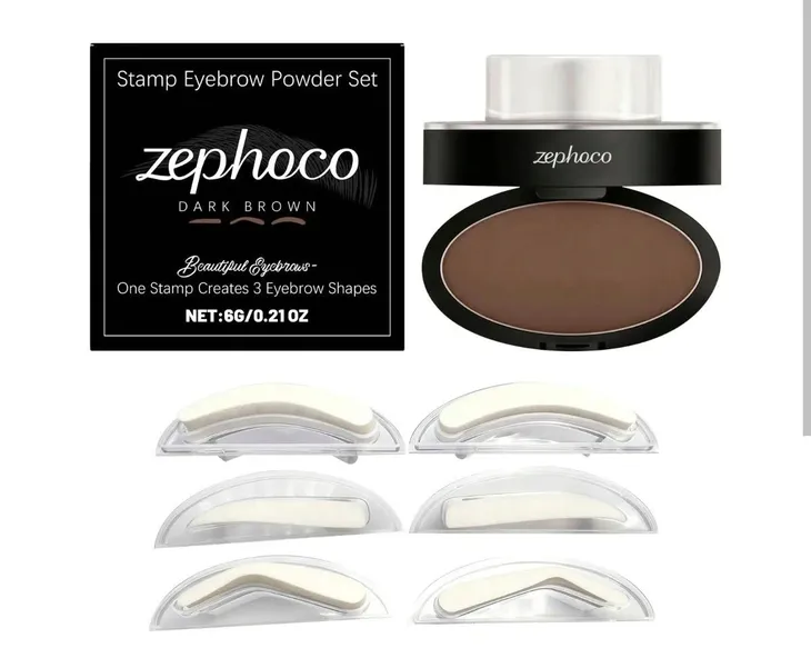 PUDER DO BRWI STEMPEL DARK BROWN 6 SZABLONÓW EYEBROW