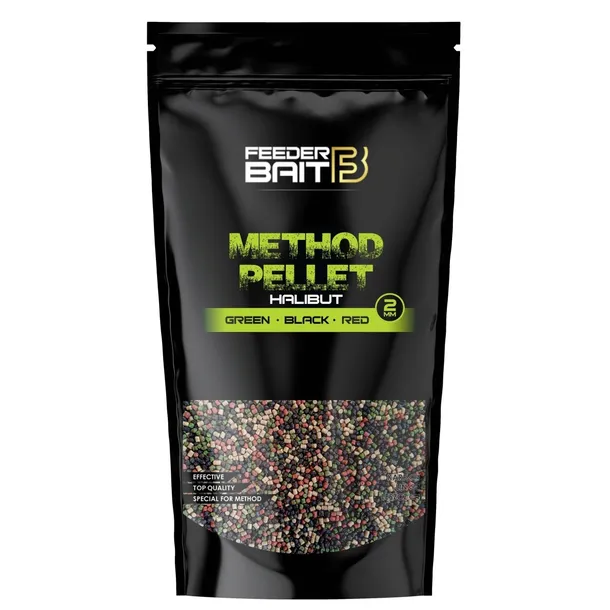 Pellet Feeder Bait Method Pellet 2mm Halibut Green Black Red 800g
