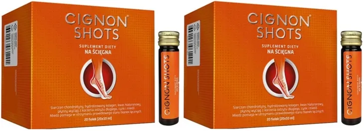 2x Cignon Shots na ścięgna 20 fiolek x 10ml 2 opakowania !
