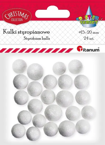 Kulki styropianowe kryształowe białe 1,5-2 cm Titanum