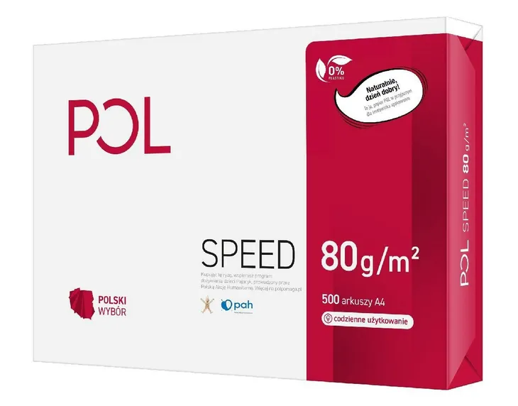 POLSPEED Papier ksero do drukarki biurowy A4 biały 500 Arkuszy 80g