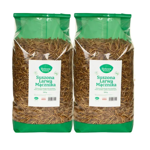 Suszone Larwy Mącznika Karma Dla Gryzoni Jeży Ptaków Chomików Ryb Koi 1kg