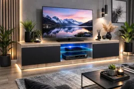 szafka-rtv-120cm-dab-sonoma-czarny-front-led-18-mm-cichy-domyk