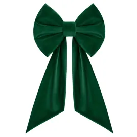 kokarda-dekoracyjna-50x90cm-na-wesele-slub-okno-auto-welur-velvet-zielona