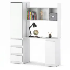 biurko-szkolne-komputerowe-140-cm-biale-dla-dziecka-z-nadstawka-3-szuflady