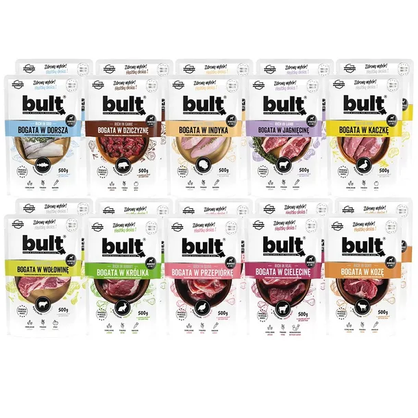 BULT mokra karma dla psa Mix Smaków saszetka 20x500g 10 smaków