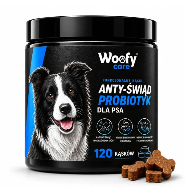 PROBIOTYK DLA PSA ANTY ŚWIĄD WOOFY NA SWĘDZENIE I ZDROWIE JELIT 120sztuk
