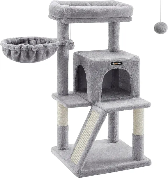 DRAPAK dla kota NISKI legowisko słupek WIEŻA drzewko 96cm sizal jasnoszary