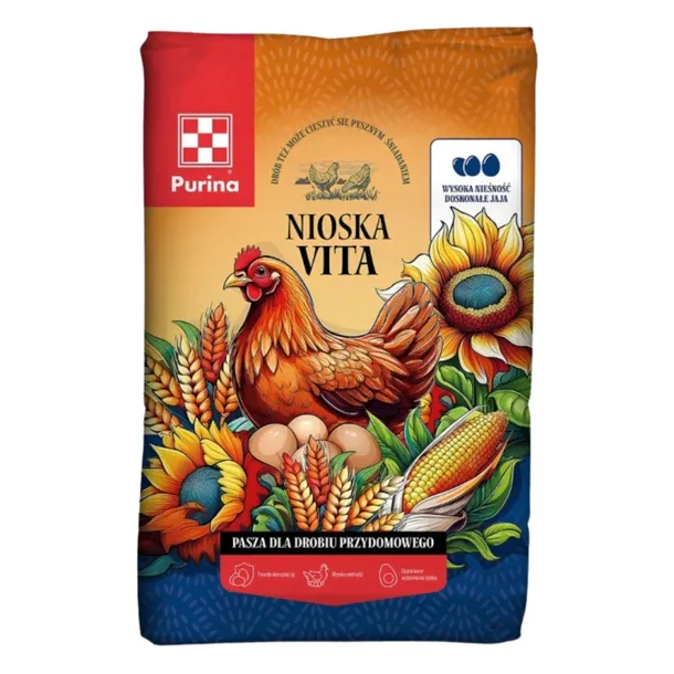 Pasza dla kur niosek Purina Nioska Vita 1 25kg 18% białko mlewnikowana