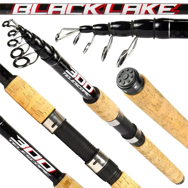 UNIWERSALNA WĘDKA TELESKOPOWA HOKKAIDO BLACK LAKE 3,0M 40-60G KORKOWA RĘKOJ