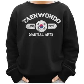 bluza-dziecieca-taekwondo-sztuki-walki-z-nadrukiem-czarna-164