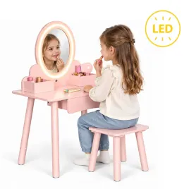 drewniana-toaletka-dziecieca-lustro-led-szuflada-taboret-6-akcesoriow-roz