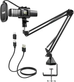 mikrofon-usb-do-gier-pc-ps5-streaming-podcast-tonor-tc30-ramie