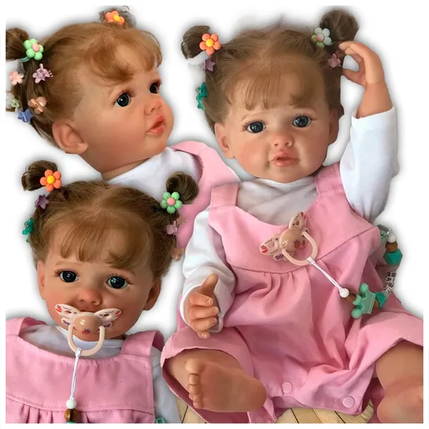 LALKA REBORN JAK ŻYWA BOBAS DZIECKO DZIEWCZYNKA DUŻA 55 cm jak prawdziwa