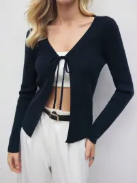 shein-granatowy-sweter-wiazanie-s06-xs