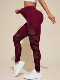 shein-sportowe-bordowe-legginsy-wstawki-siateczka-print-s06-m