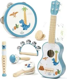 zestaw-instrumentow-muzycznych-dla-dzieci-gitara-drewniana-7w1-dinozaur