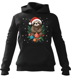 bluza-meska-z-kapturem-slodki-swiateczny-leniwiec-czarna-xs