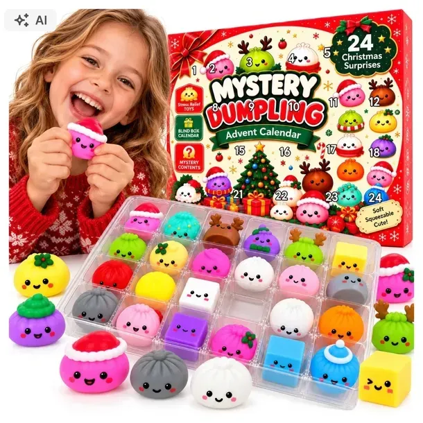KALENDARZ ADWENTOWY ŚWIĄTECZNE GNIOTKI SQUISHY BOŻONARODZENIOWE CHRISTMAS