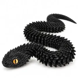 figurka-smok-waz-z-luskami-3d-fantasy-kolorowa-dekoracja-czarny-40-cm