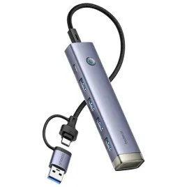 hub-usb-a-4xusb-a-3-0-usb-c-5-v-baseus-ultrajoy-szary