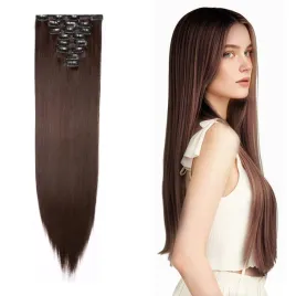 treski-clip-in-syntetyczne-proste-66-cm-140-g-kolor-sredni-braz-8-pasm