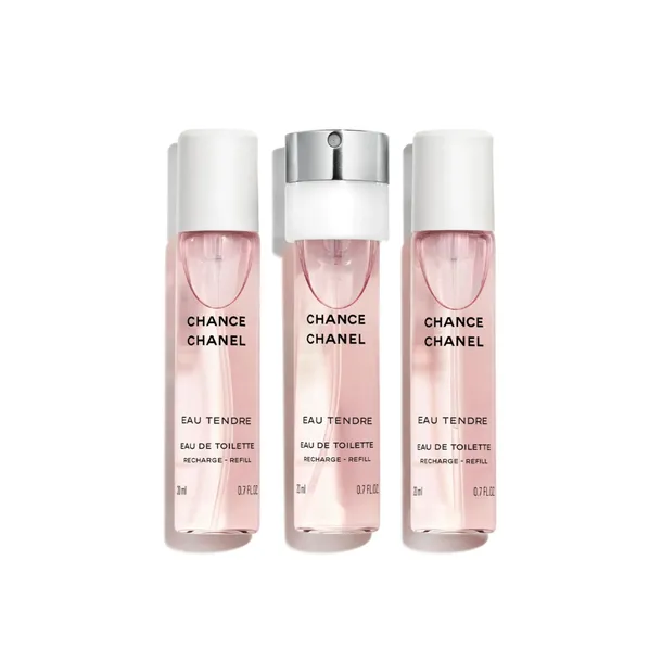 Chanel Chance Eau Tendre Set Eau De Toilette Twist And Spray 20ml + Refills