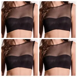 4-szt-top-krotki-lormar-4179-tiulowy-z-biustonoszem-bandeau-czarny-l