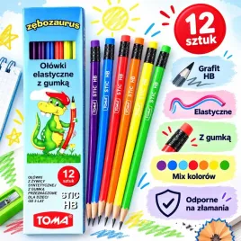 olowki-z-gumka-elastyczne-hb-12-sztuk-rozne-kolory-obudowy