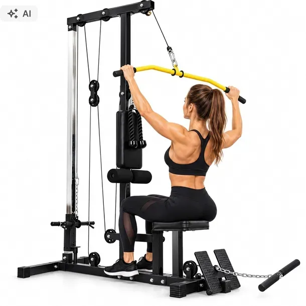 ATLAS DO ĆWICZEŃ WYCIĄG GÓRNY DOLNY 100 KG LAT PULLDOWN DOMOWA SIŁOWNIA