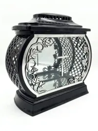 znicz-lampion-na-grob-panteon-owal-czarno-srebrny-podwojny-krzyzyk