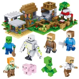 minecraft-duza-wioska-farma-klocki-prezent