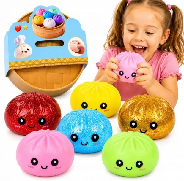 Gniotek antystresowy Dumpling z gumy 10 cm losowy kolor