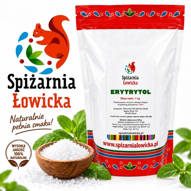 Świeży naturalny ERYTROL Erytrytol 1kg