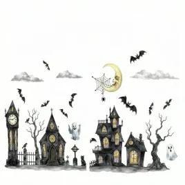 naklejki-bezklejowe-halloween-na-okno-szybe-lustro-duchy-dom-nietoperze