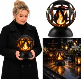 znicz-solarny-kula-orelis-czarne-lampion-fotowoltaiczny-efekt-plomienia