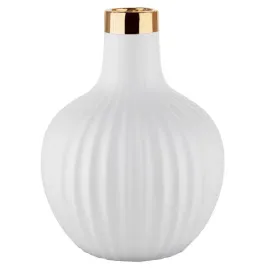 wazon-florina-21-cm-bialy-ze-zlotym-brzegiem-ceramiczny-dekoracyjny