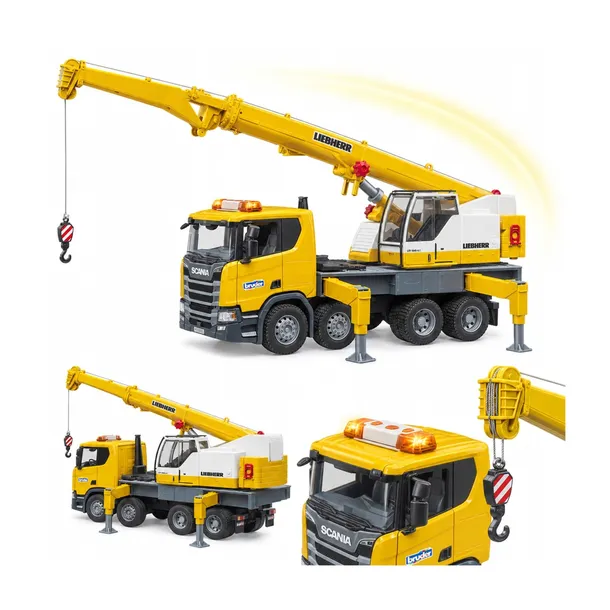 Bruder 03571 Dźwig Liebherr Scania Super 560R z modułem światło-dźwięk 1:16