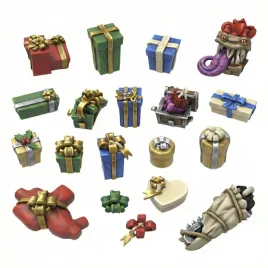3d-printed-set-miscelaneous-gift-boxes-1-48-1-35-prezenty-swiateczne