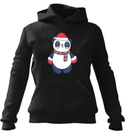 bluza-damska-z-kapturem-swiateczna-panda-czarna-m