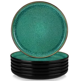 talerze-plaskie-6-szt-26-cm-kamionkowe-zielone-reaktywna-glazura