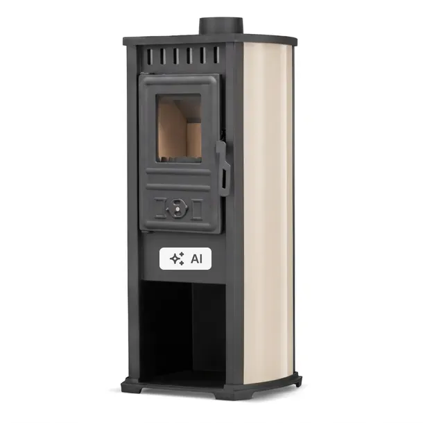 Piec stalowy kominek wolnostojący BLIST Ekonomik Lux / BERNA LUX 8,5 kW beż