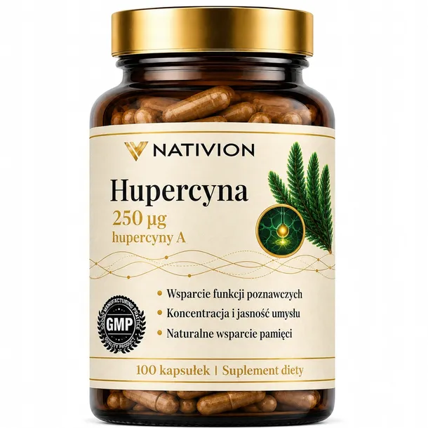Hupercyna A 250 mcg 100 kapsułek Pamięć Koncentracja Nativion