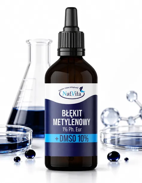 BŁĘKIT METYLENOWY 1% + DMSO 10% Roztwór 100ml Ph. Eur. NatVita