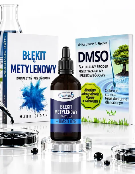 BŁĘKIT METYLENOWY 1% + DMSO 10% 100ml + 2 Książki Sloan Hartmut