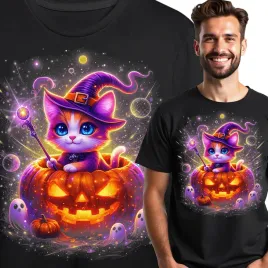 koszulka-meska-halloween-slodki-kotek-tshirt-nadrukiem-duchy-straszna-druk