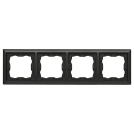 kos-66-ramka-poczworna-4x-kolor-czarny-mat-zatrzask-296x83x9mm-660984
